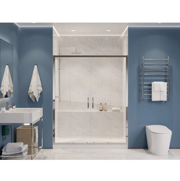 Anzzi SD-AZ15-01CH Enchant Shower Door 70" x 60.4" Sliding Framed Tempered Glass New