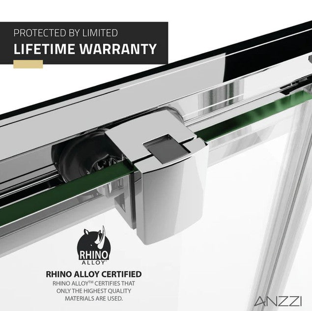 Anzzi SD-AZ15-01CH Enchant Shower Door 70" x 60.4" Sliding Framed Tempered Glass New