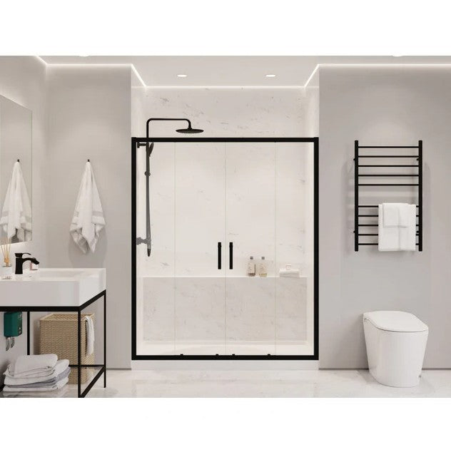 Anzzi SD-AZ15-01MB Enchant Shower Door 70" x 60.4" Sliding Framed Tempered Glass New