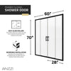 Anzzi SD-AZ15-01MB Enchant Shower Door 70" x 60.4" Sliding Framed Tempered Glass New