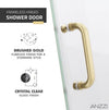 Anzzi SD-AZ09-02BG Fellow Shower Door 30" x 72" Frameless Hinged Tempered Glass Brushed Gold New