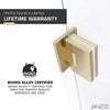 Anzzi SD-AZ09-02BG Fellow Shower Door 30" x 72" Frameless Hinged Tempered Glass Brushed Gold New