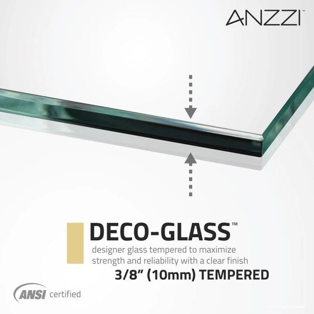 Anzzi SD-AZ09-02BN Fellow Shower Door 30" x 72" Frameless Hinged Tempered Glass Brushed Nickel New