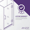 Anzzi SD-AZ09-02BG Fellow Shower Door 30" x 72" Frameless Hinged Tempered Glass Brushed Gold New