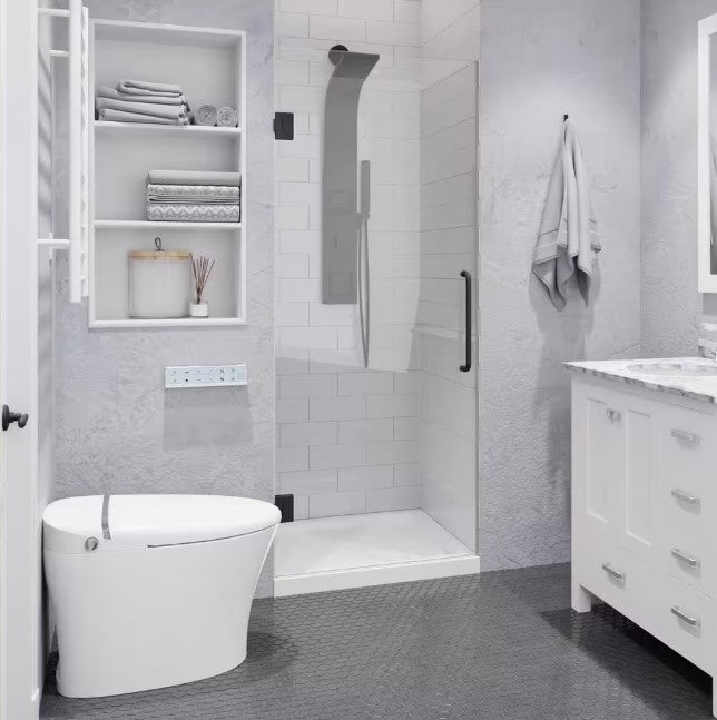Anzzi SD-AZ09-02GB Fellow Series Shower Door 30" x 72" Frameless Hinged Tempered Deco Glass New