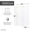 Anzzi SD-AZ8077-01BG Leon Shower Door 48" x 76" Sliding Frameless Tempered Glass New