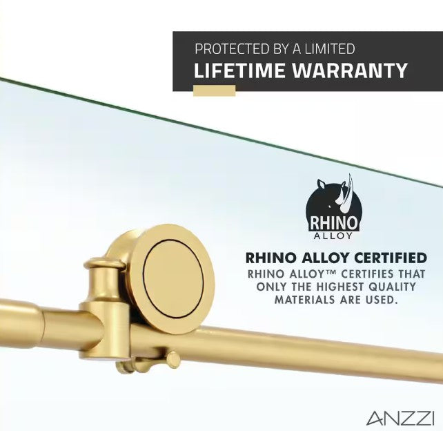 Anzzi SD-AZ8077-01BG Leon Shower Door 48" x 76" Sliding Frameless Tempered Glass New