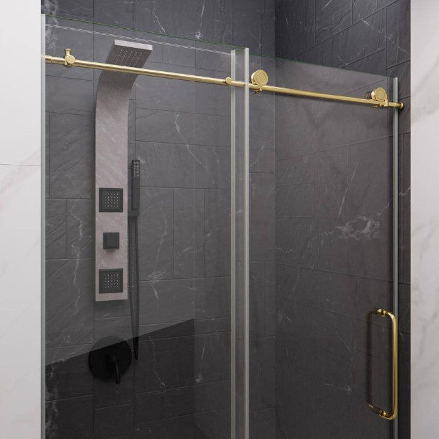 Anzzi SD-AZ8077-01BG Leon Shower Door 48" x 76" Sliding Frameless Tempered Glass New