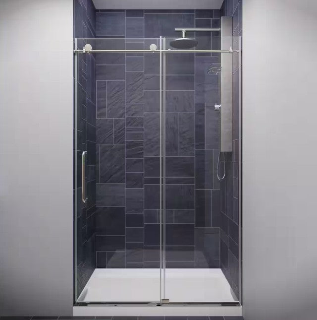 Anzzi SD-AZ8077-01BN Leon Shower Door 48" x 76" Sliding Frameless Tempered Glass New