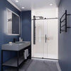 Anzzi SD-AZ13-01MB Madam Shower Door 48" x 76" Sliding Frameless Tempered Glass Matte Black New