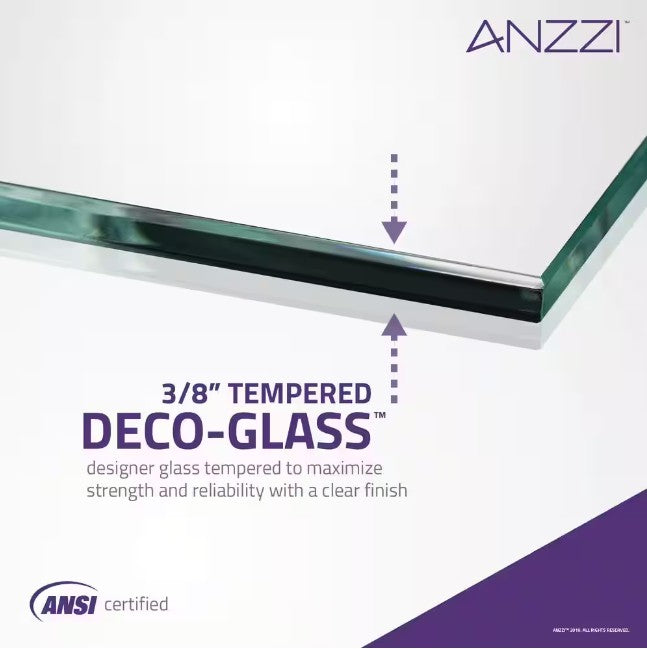 Anzzi SD-AZ13-01MB Madam Shower Door 48" x 76" Sliding Frameless Tempered Glass Matte Black New