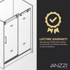 Anzzi SD-AZ13-01MB Madam Shower Door 48" x 76" Sliding Frameless Tempered Glass Matte Black New