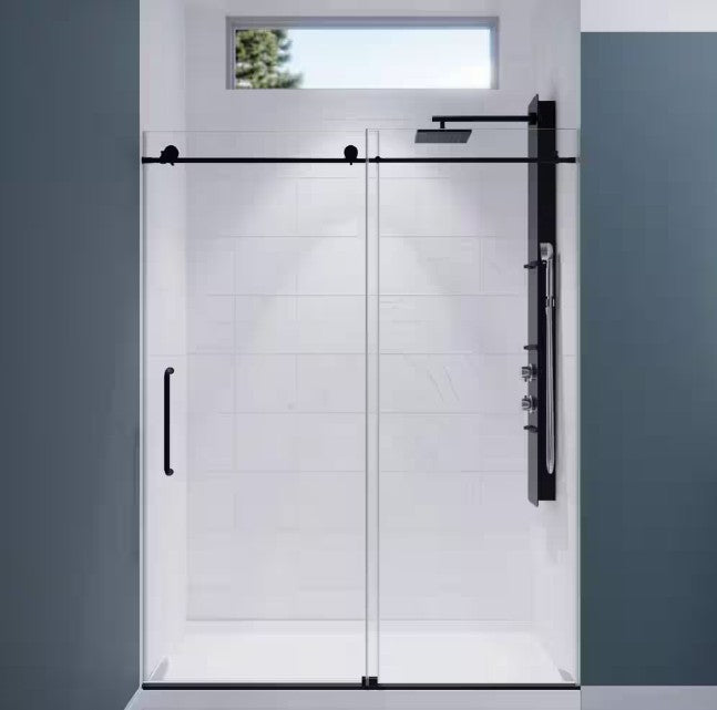 Anzzi SD-AZ8077-02MB Leon Shower Door 60" x 76" Sliding Frameless Tempered Glass New