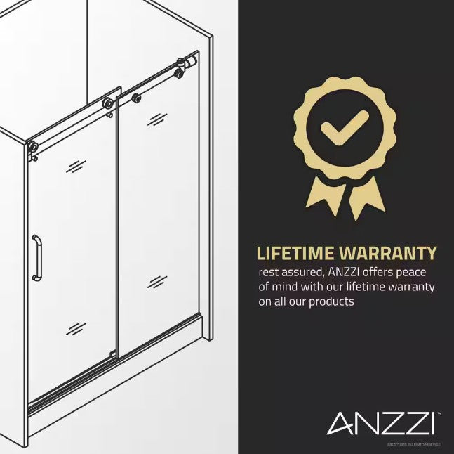 Anzzi SD-AZ8077-02MB Leon Shower Door 60" x 76" Sliding Frameless Tempered Glass New