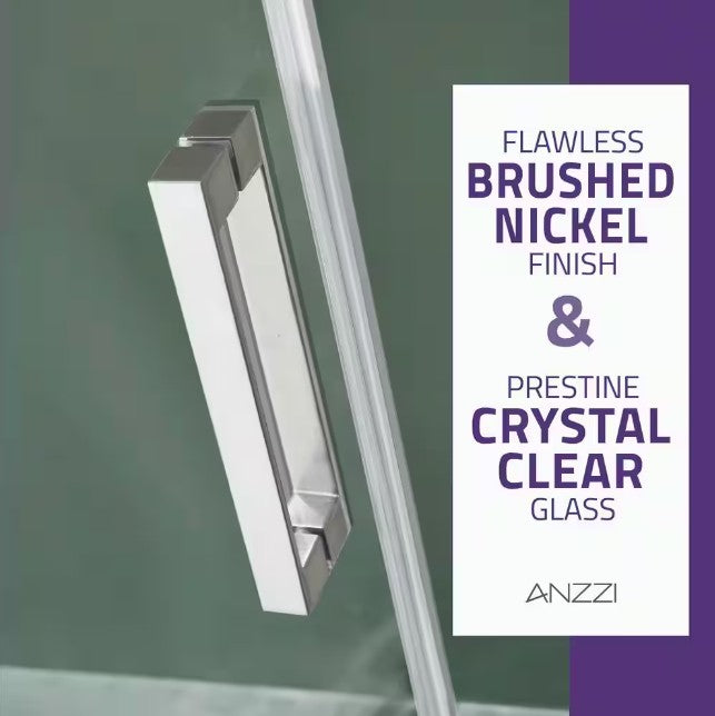 Anzzi SD-FRLS05701BN Rhodes Shower Door 48" x 76" Sliding Frameless Tempered Glass New