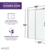 Anzzi SD-FRLS05701BN Rhodes Shower Door 48" x 76" Sliding Frameless Tempered Glass New