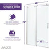 Anzzi SD-FRLS05701CH Rhodes Shower Door 48" x 76" Sliding Frameless Tempered Glass New