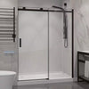Anzzi SD-FRLS05701MB Rhodes Shower Door 48" x 76" Sliding Frameless Tempered Glass New
