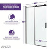 Anzzi SD-FRLS05701MB Rhodes Shower Door 48" x 76" Sliding Frameless Tempered Glass New