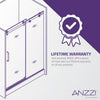 Anzzi SD-FRLS05701MB Rhodes Shower Door 48" x 76" Sliding Frameless Tempered Glass New