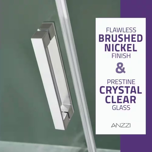 Anzzi SD-FRLS05702BN Rhodes Shower Door 60" x 76" Sliding Frameless Tempered Glass New