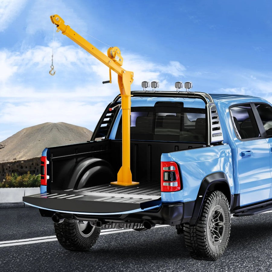 Vevor Pickup Truck Crane 1100 lb Manual Winch 360° Swivel Telescoping Arm New