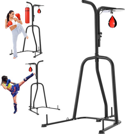 Vevor Punching Bag Stand 2-in-1 Adjustable Height Steel Rack for Heavy Bag and Speed Bag Holds Up to 400 Lbs. New