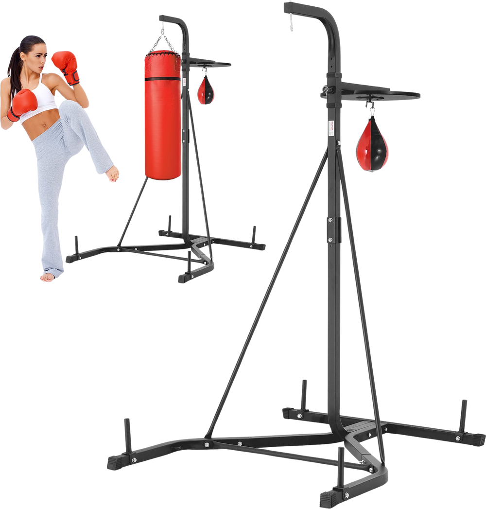 Vevor Punching Bag Stand 2-in-1 Adjustable Height Steel Rack for