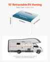 Vevor Manual RV Awning 15' with Heavy-Duty PVC Fabric New