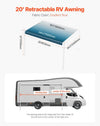 Vevor Manual Retractable RV Awning 20' Heavy-Duty Vinyl Replacement for Most DC12V RVs New