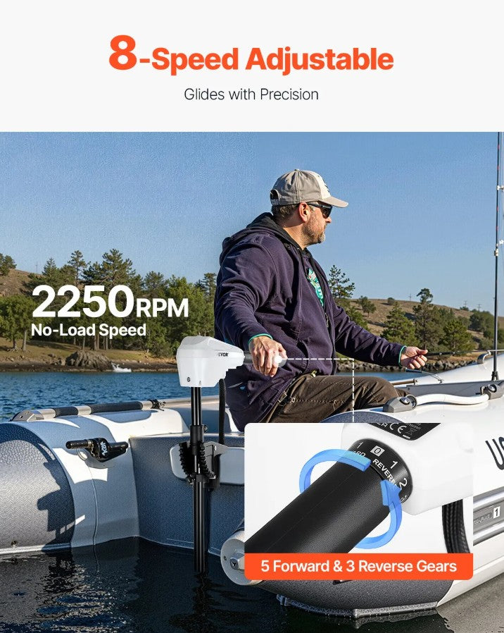 Vevor Electric Trolling Motor 86 Lb 24V for Saltwater and Freshwater Boats New