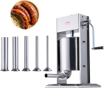 Vevor Sausage Stuffer 22 Lbs Capacity Manual Vertical Machine 304 Stainless Steel New