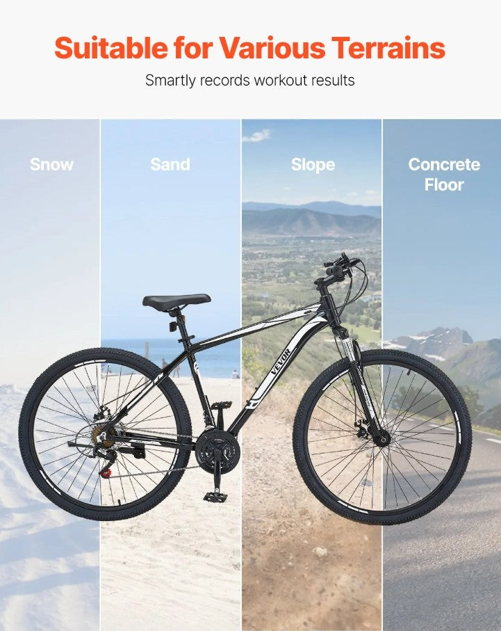 Vevor Mountain Bike 29" 21-Speed Dual Disc Brakes and Front Suspension New