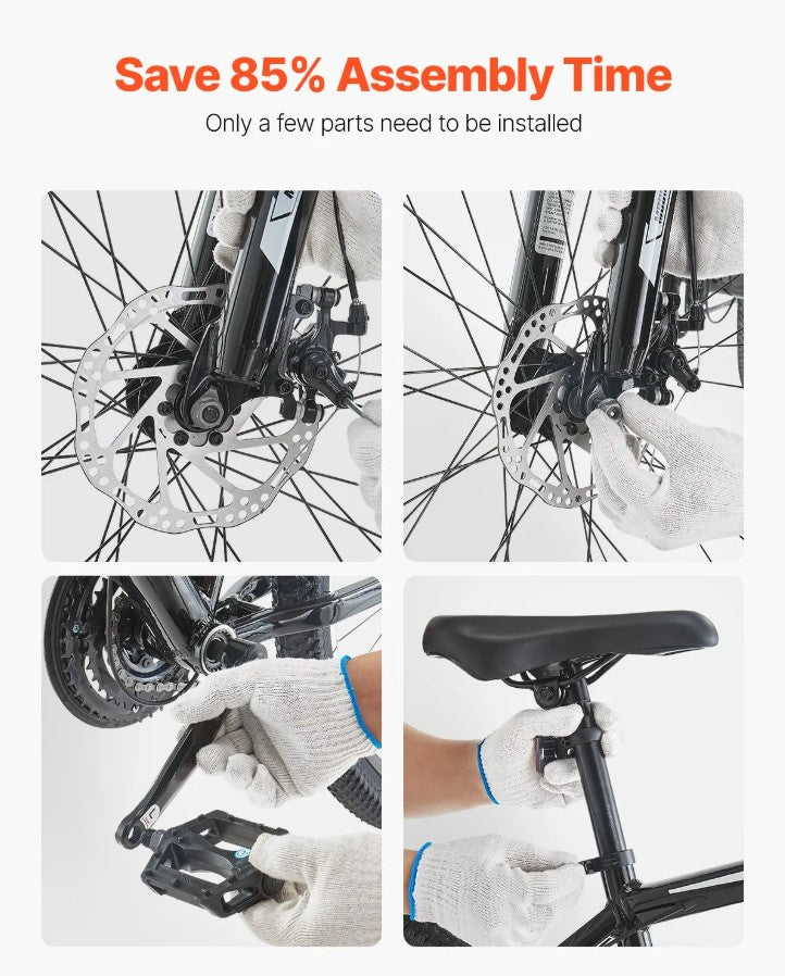 Vevor Mountain Bike 29" 21-Speed Dual Disc Brakes and Front Suspension New