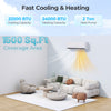 Mini split heat pump with 24000 BTU capacity, WiFi enabled, designed for efficient cooling and heating in 1500 sq. ft.