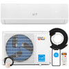 Mini split heat pump system with 18000 BTU capacity, ENERGY STAR certified, remote control, and inverter technology for.