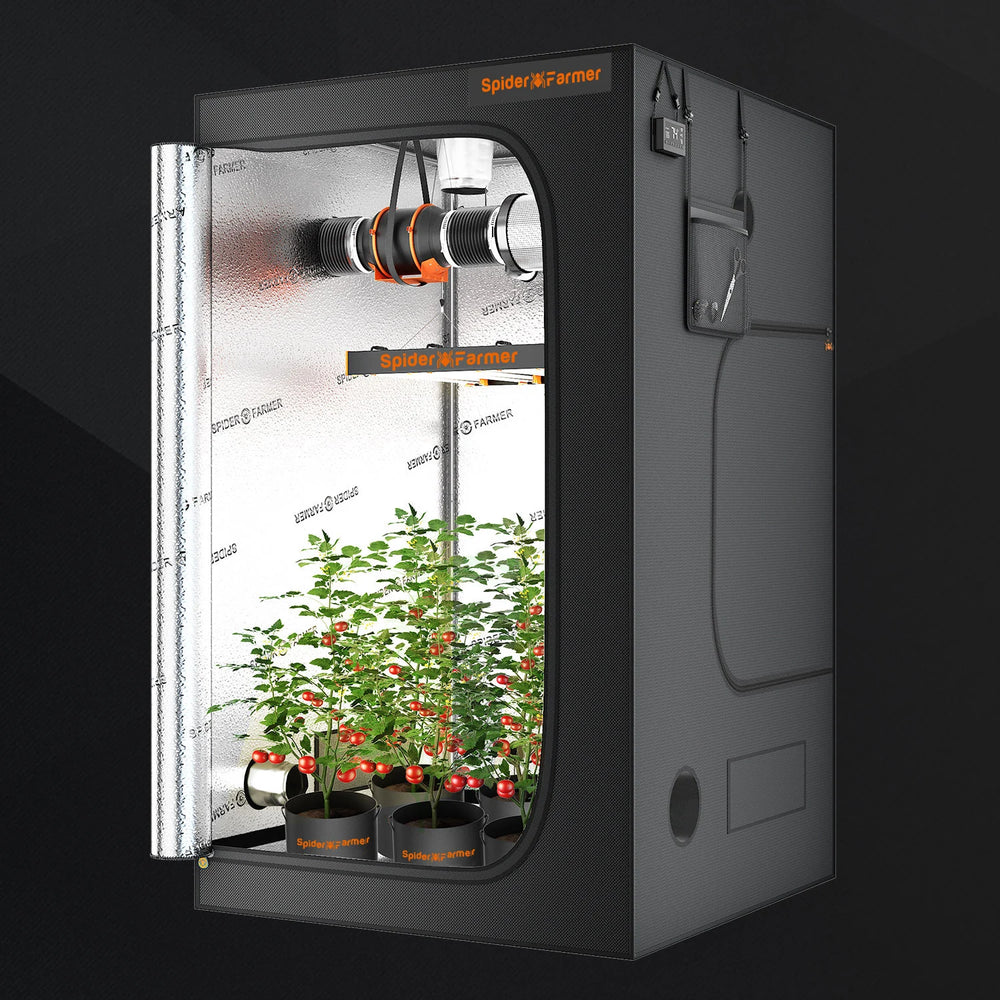 120x120x200 grow tent how many plants Spider Farmer 4' x 4' x 6.5' 120cm x 120cm x 200cm Indoor Grow Tent Ne – FactoryPure