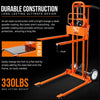 Super Handy Manual Stacker 330 lbs 40" Max Lift with a Flat Bed New