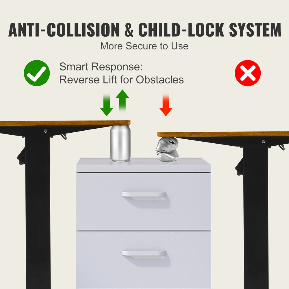 Vevor Electric Standing Desk 47.2" x 23.6" 180 Lbs. Capacity 28.3" to 45.1" Height Adjustable with Drawer New
