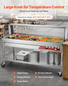 Vevor Commercial Food Warmer Steam Table 1 Full Pan 6 Half Pans 2 Pots Stainless Steel Sneeze Guard New