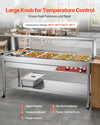 Vevor Commercial Food Warmer Steam Table 2 Full Pans 6 Third Pans 2 Pots Stainless Steel Sneeze Guard New