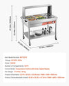 Vevor Commercial Steam Table 9 x 1/3 Pan Food Warmer with Undershelf and Sneeze Guard New