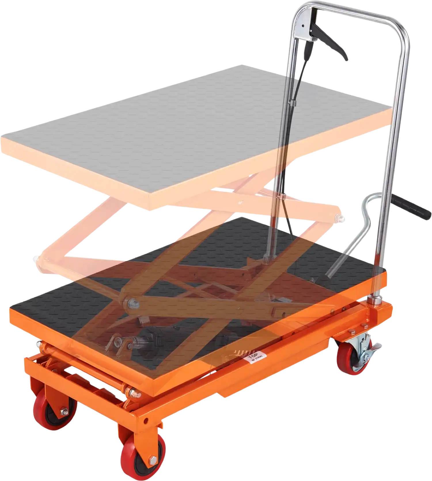 Vevor Hydraulic Lift Table Cart 330 Lbs. Manual Double Scissor 50