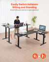 Vevor Electric L-Shaped Standing Desk Adjustable Height Corner Workstation New