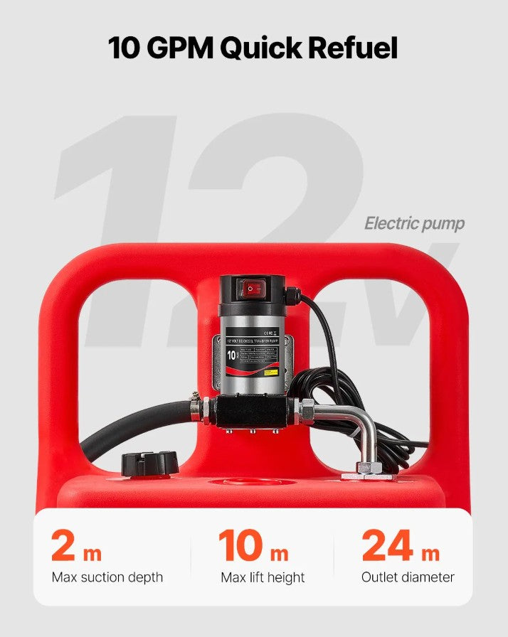Vevor Portable Diesel Fuel Caddy 32 Gal with 12V Electric Pump New