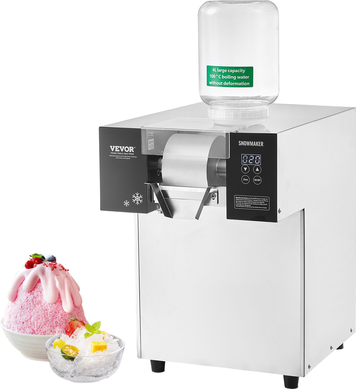 Vevor Commercial Snowflake Ice Machine 385 Lbs/24H Stainless Steel Multi-Texture Ice New