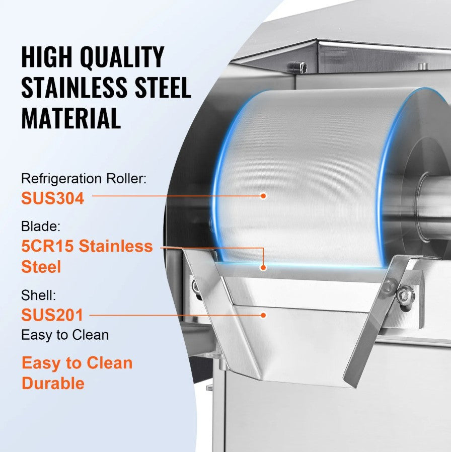 Vevor Commercial Snowflake Ice Machine 385 Lbs/24H Stainless Steel Multi-Texture Ice New