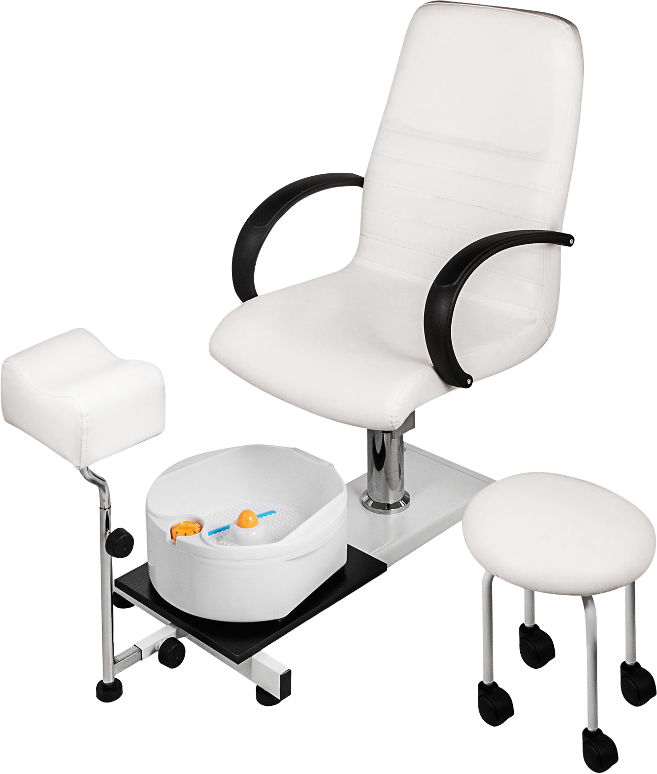 Vevor Pedicure Spa Unit with Adjustable Hydraulic Lift Chair Easy-Clean Massage Footbath and Technician Stool New