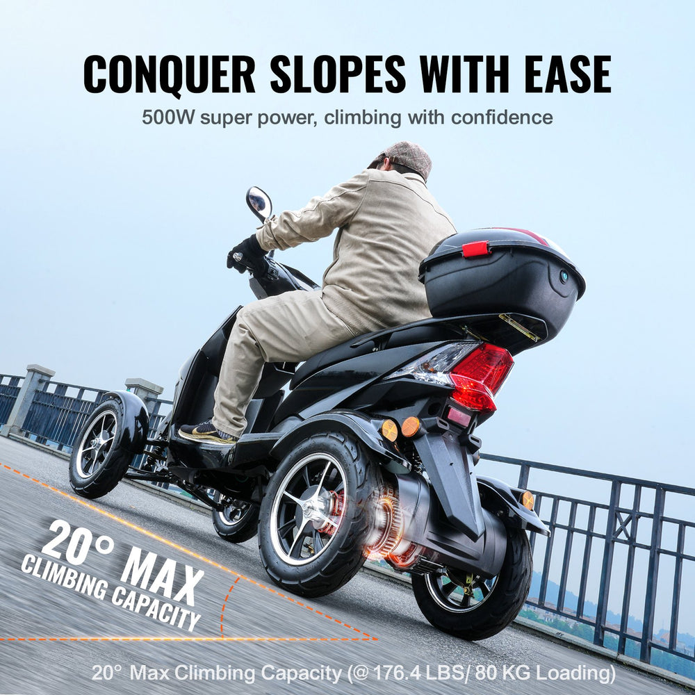 Vevor Mobility Scooter 4-Wheel Heavy Duty 450 lbs. Capacity 48V 500W 15.5 MPH 40 Mile Range New