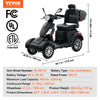 Vevor Mobility Scooter 4-Wheel Heavy Duty 500 lbs. Capacity 60V 800W 15.5 MPH 31 Mile Range New